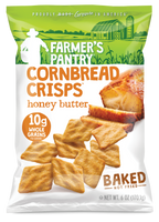 Farmer's Pantry Honey Butter Cornbread Crisps. Hearty snacks for hardworking Americans.